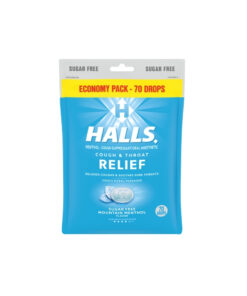 HALLS RELIEF SUGAR FREE MOUNTAIN MENTHOL FLAVOR COUGH DROPS GETHALLS