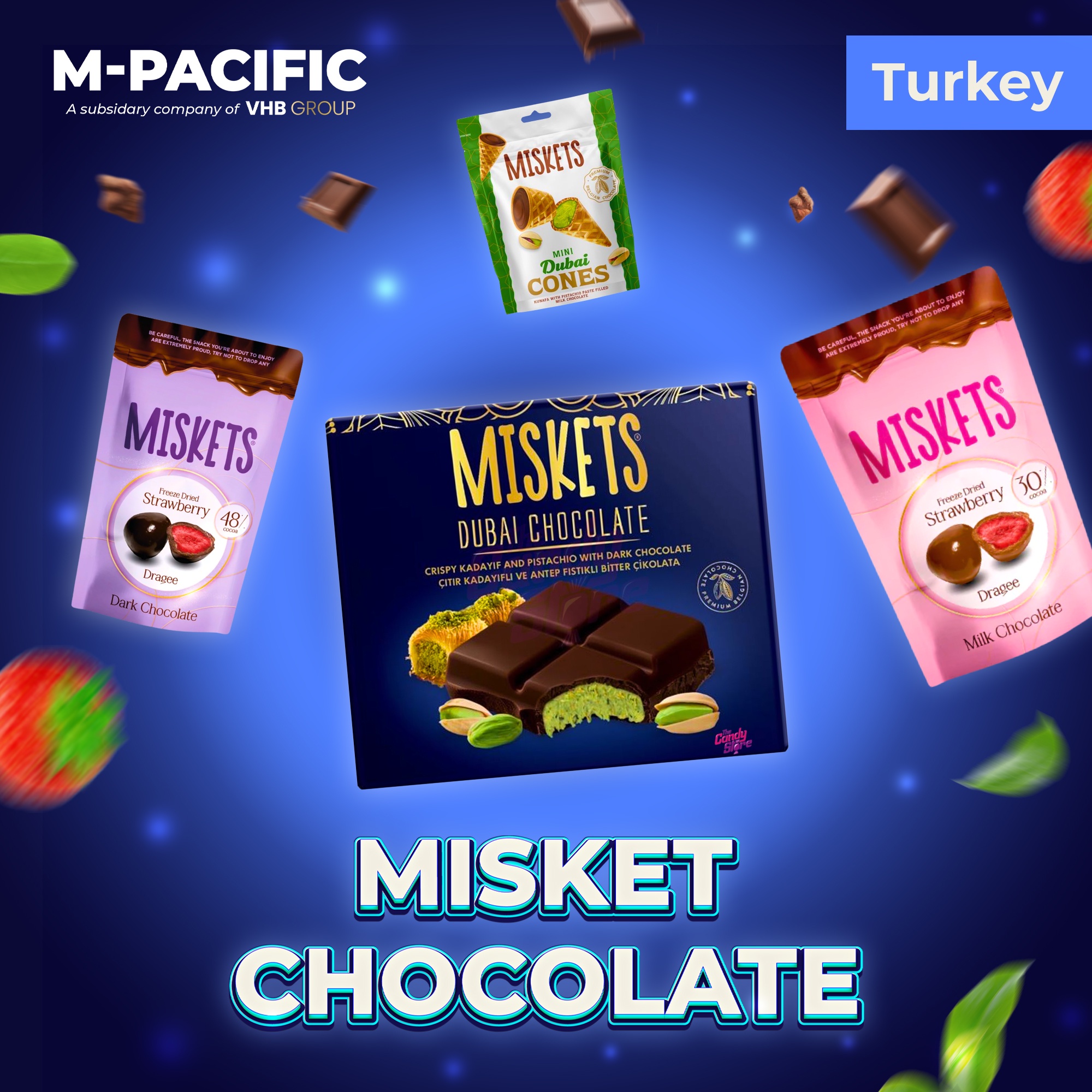 Miskets chocolate-coated candies in various flavors from Ülker