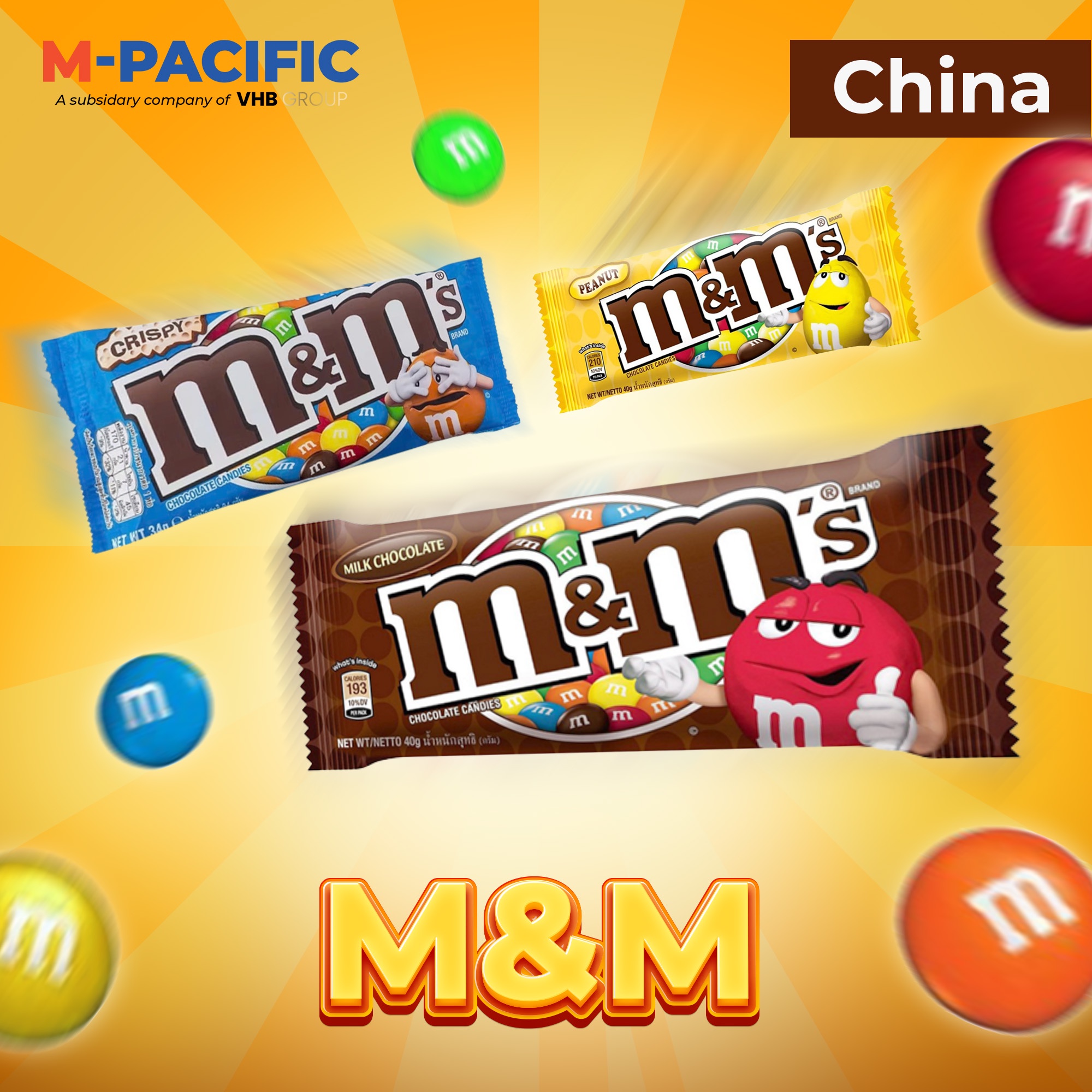 M&M’s chocolate candies in assorted packaging and flavors