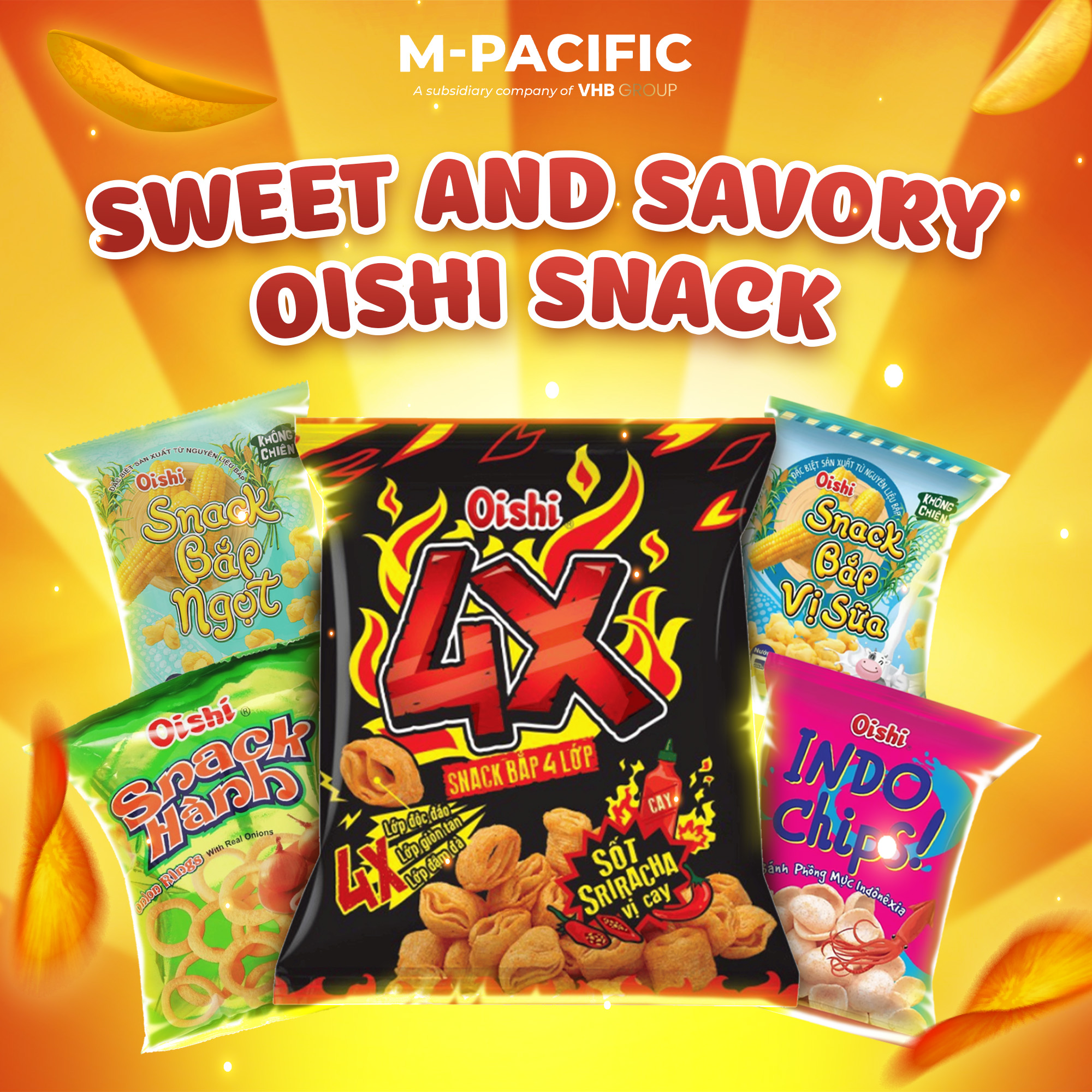 Oishi Marty's Snack Chay in roasted pork flavor, a vegetarian chicharon-style crispy snack made from plant-based ingredients.