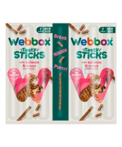 WEBBOX TASTY STICK WITH SALMON & TROUT 7PK 35G WHOLESALE 35G - UK ORIGIN
