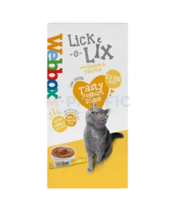 WEBBOX LICK-E-LIX YOGHURT WITH CHEESE & TAURINE 5X15G WHOLESALE 15G - UK ORIGIN